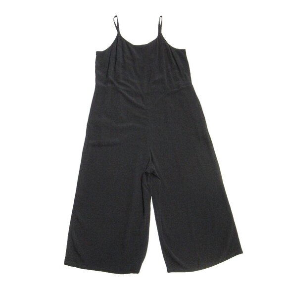 NWT Eileen Fisher Cami Jumpsuit in Black Viscose Crepe Camisole Tank Jumper L - Picture 3 of 6